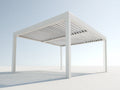 Tonnelle de jardin - Aluminium - 350 x 300 x 255 cm - Blanc - Style pergola contemporaine à lames
