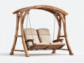 Balancelle de jardin - Bois-Métal-Tissu - 220 x 135 x 205 cm - Bois naturel-Beige - Style naturel
