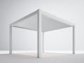 Tonnelle de jardin - Aluminium - 340 x 300 x 250 cm - Blanc - Style pergola contemporaine à lames