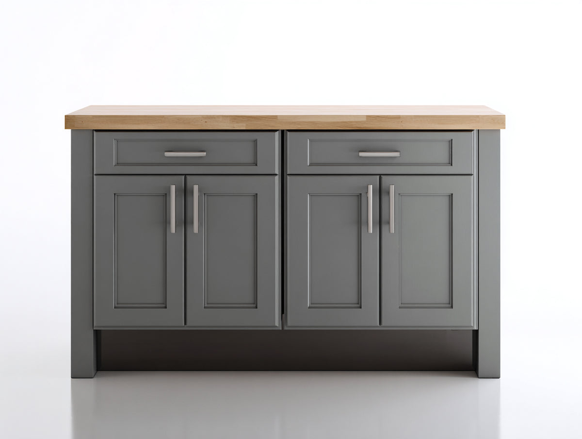 Buffet - Bois-Métal - 140 x 50 x 90 cm - Gris-Bois naturel - Style contemporain