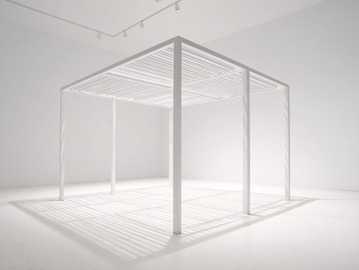 Tonnelle de jardin - Métal - 320 x 320 x 250 cm - Blanc - Style pergola moderne à lames