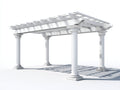 Tonnelle de jardin - Bois - 340 x 320 x 290 cm - Blanc - Style pergola classique à colonnes