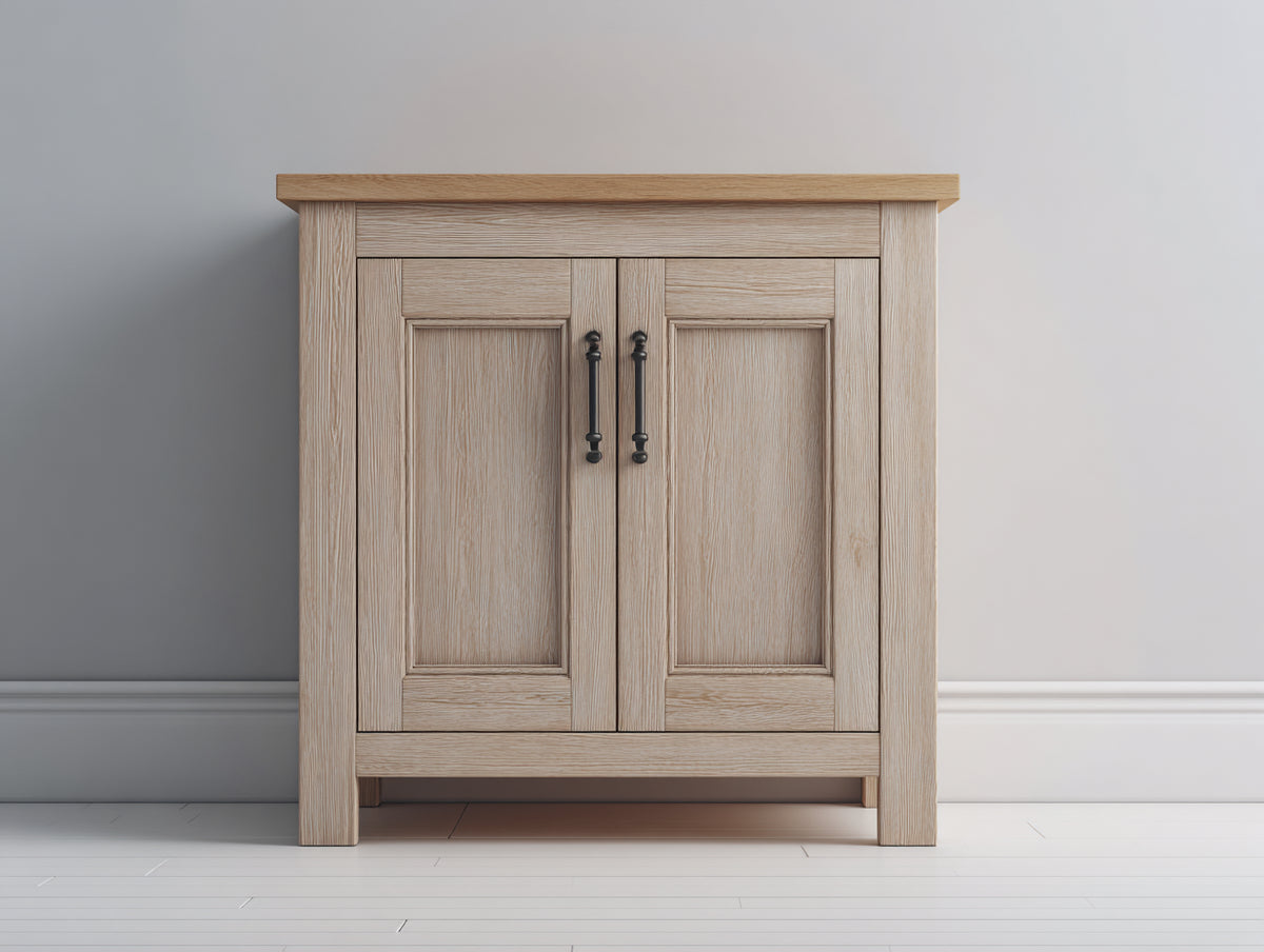 Buffet - Bois-Métal - 90 x 45 x 95 cm - Bois clair - Style rustique