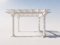 Tonnelle de jardin - Bois - 350 x 300 x 285 cm - Blanc - Style pergola néoclassique