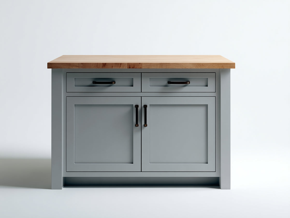 Buffet - Bois-Métal - 110 x 45 x 90 cm - Gris-Bois naturel - Style contemporain