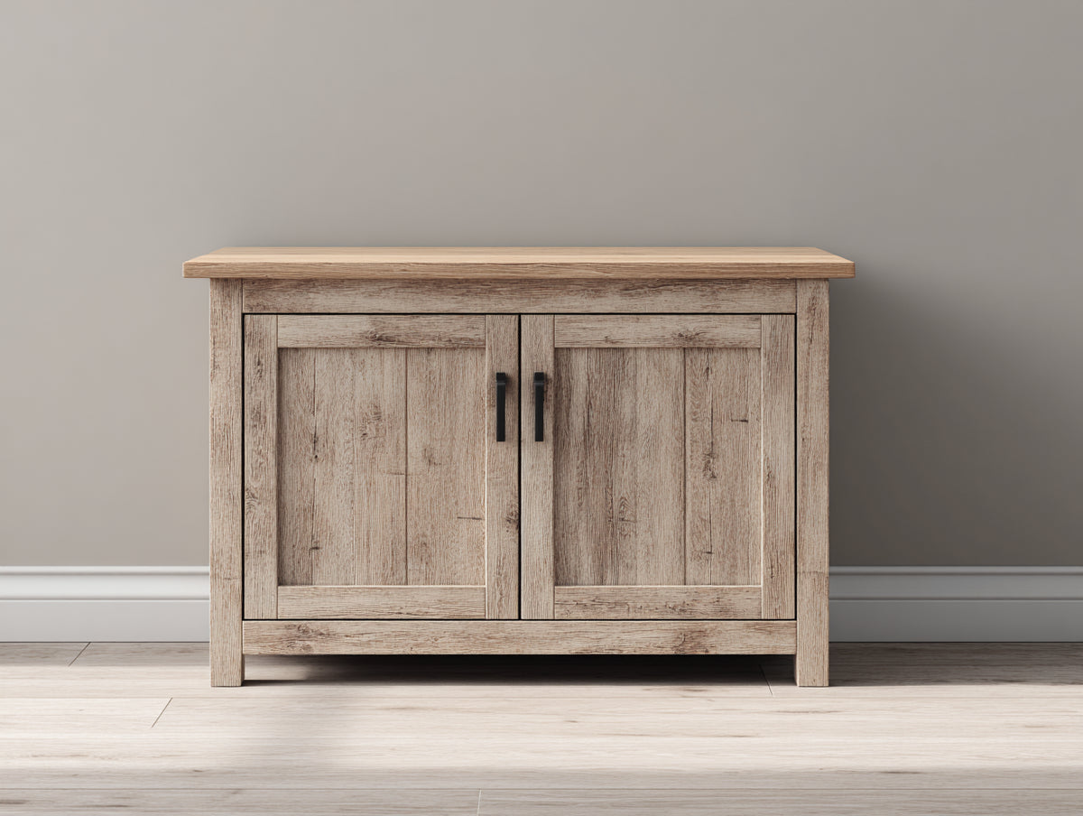 Buffet - Bois-Métal - 110 x 45 x 85 cm - Bois clair - Style rustique