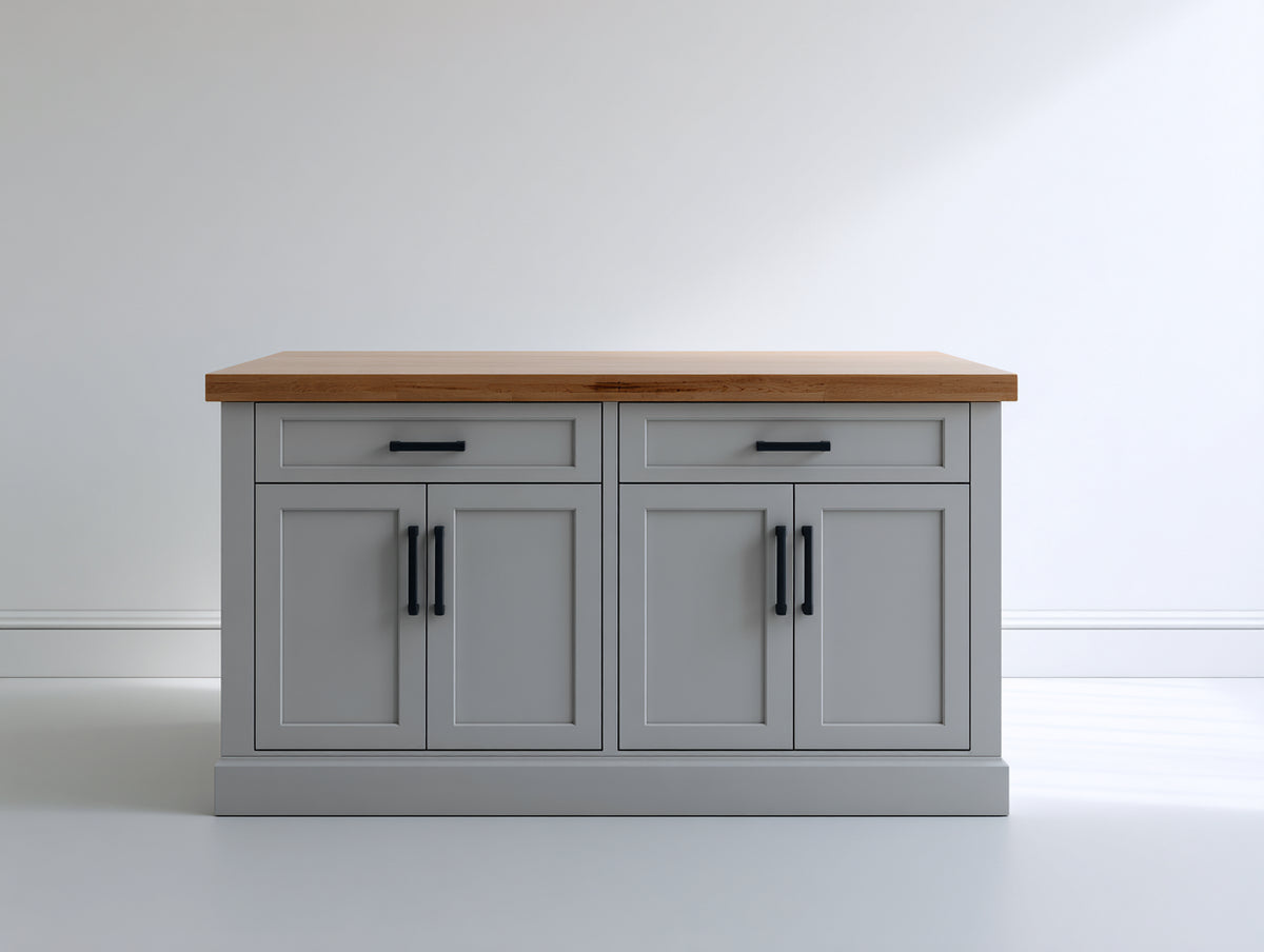 Buffet - Bois-Métal - 140 x 50 x 90 cm - Gris-Bois naturel - Style contemporain