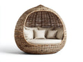 Canapé de jardin - Rotin - 190 x 145 x 180 cm - Naturel-Beige - Style cocon ogival