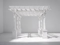 Tonnelle de jardin - Bois - 320 x 300 x 280 cm - Blanc - Style pergola classique à colonnes